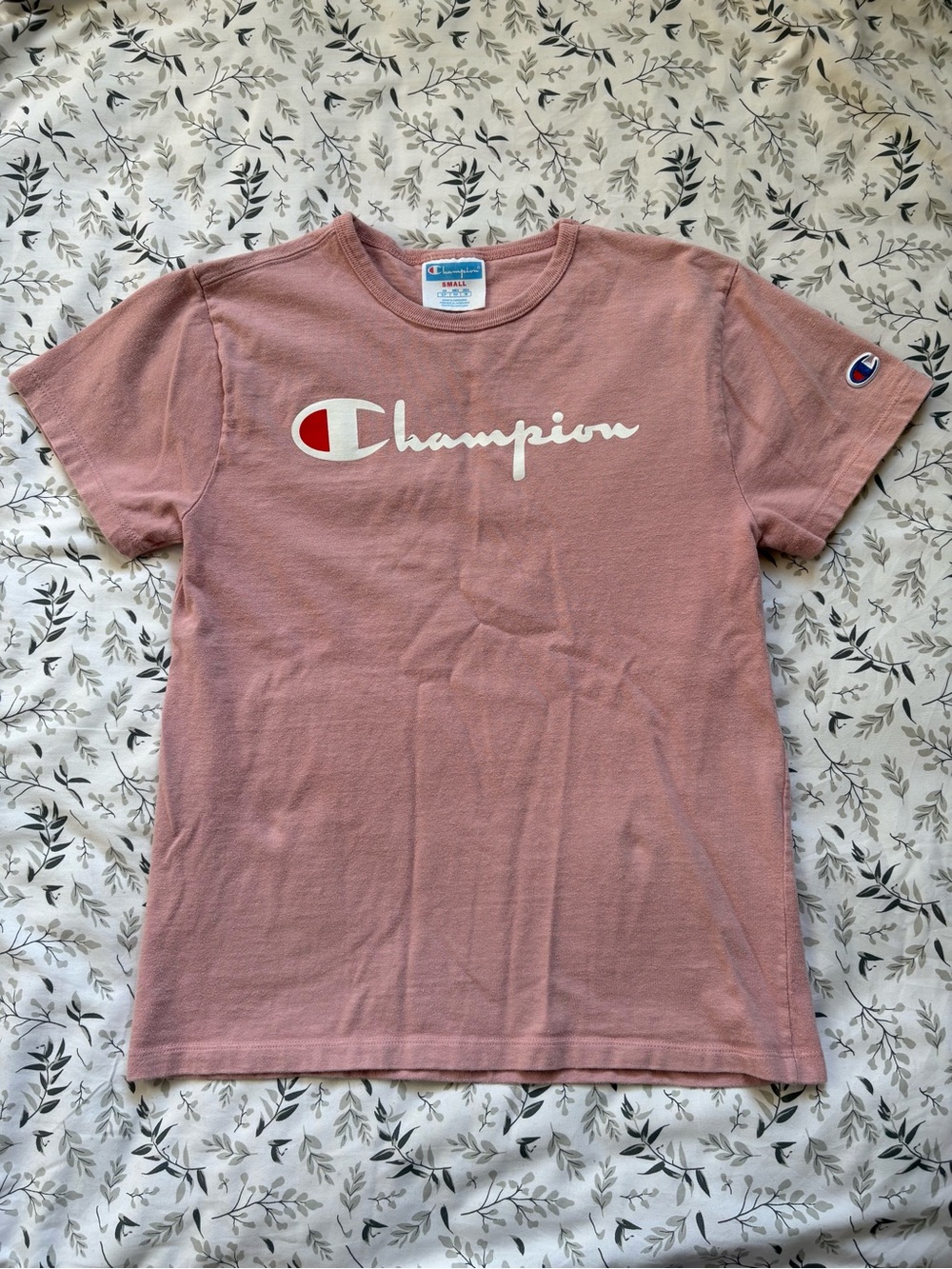 Champion Pink Short Sleeve Logo Tee